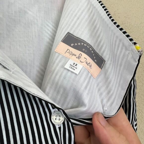 Pastourelle by Pippa and Julie Embroidered Flower Stripe Dress Size 12 - Picture 6 of 6